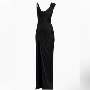 Versace Draped Cowlneck Column Gown
